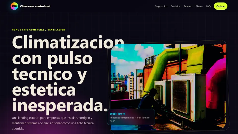 Vista previa de Landing Estática Climatización HTML