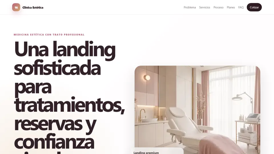 Vista previa de Landing Estática Clínica Estética HTML
