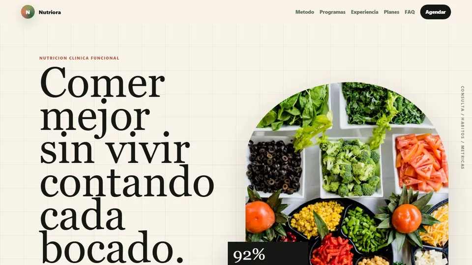 Vista previa de Landing Estática Nutricionista HTML