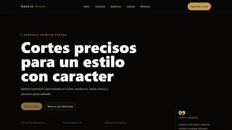 Vista previa de React Barbería Básico