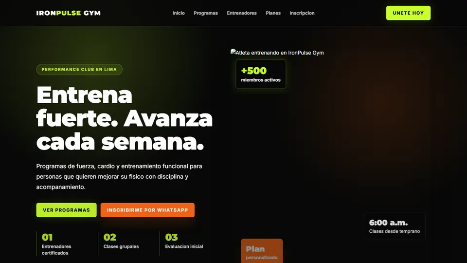 Vista previa de React Gimnasio Básico
