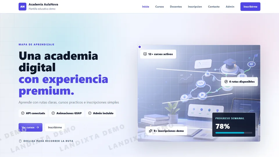 Vista previa de React Academia Intermedio