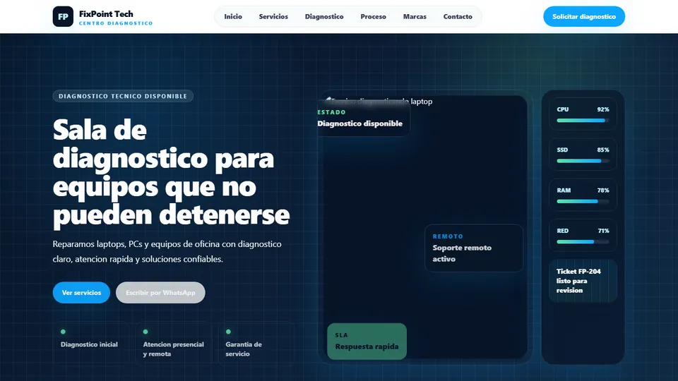Vista previa de React Servicio Técnico Básico
